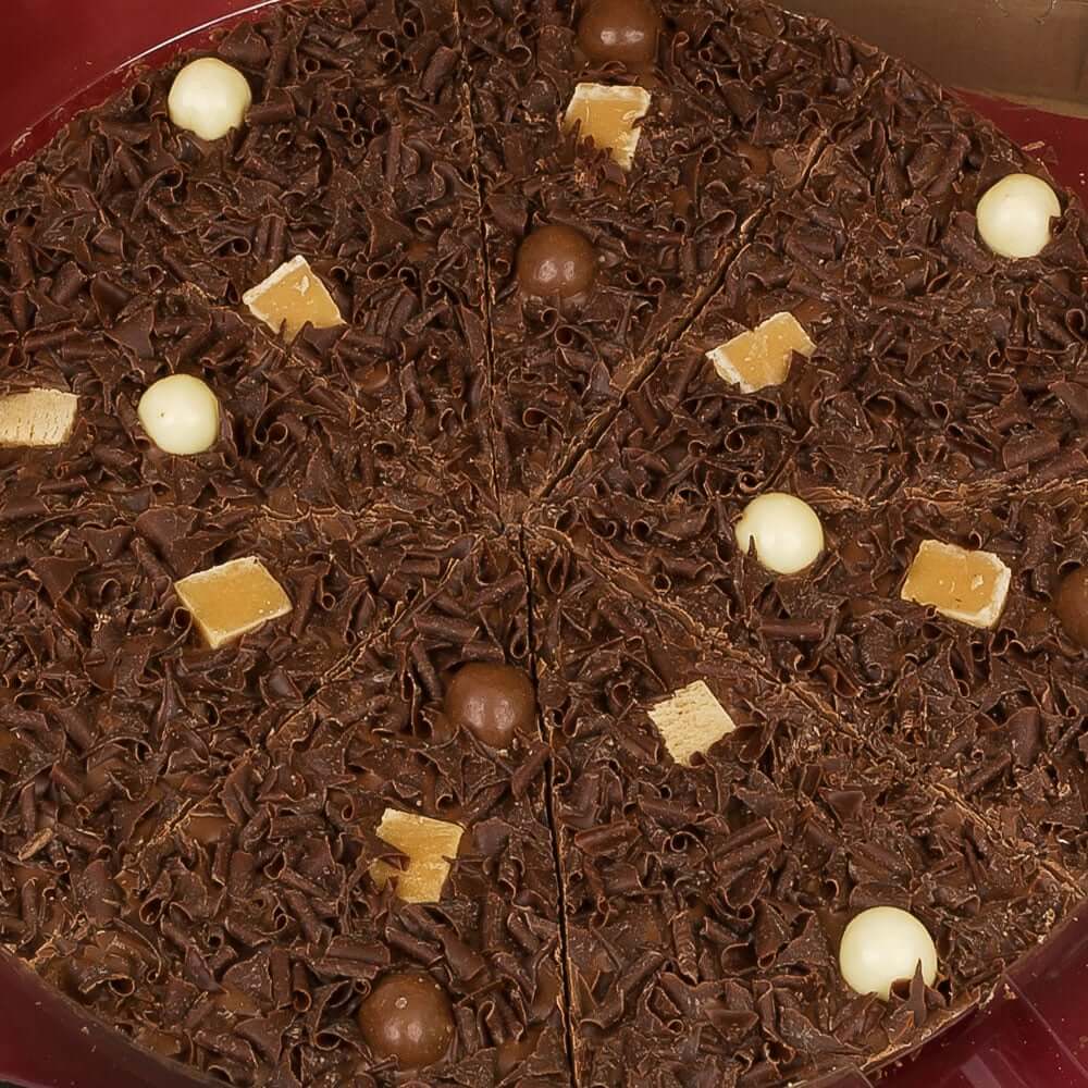 10 inch Heavenly Honeycomb Chocolate Pizza - close up